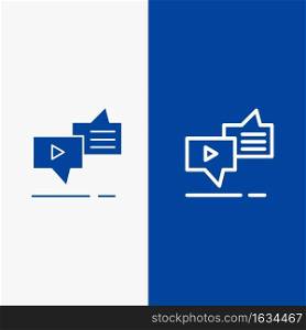 Chat, Connection, Marketing, Messaging, Speech Line and Glyph Solid icon Blue banner Line and Glyph Solid icon Blue banner