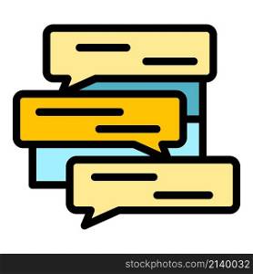 Chat consultation icon. Outline chat consultation vector icon color flat isolated. Chat consultation icon color outline vector