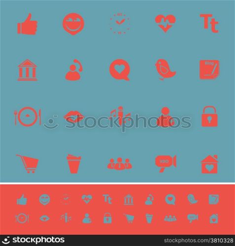 Chat conversation color icons on blue background, stock vector