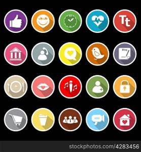 Chat conversation flat icons with long shadow, stock vector