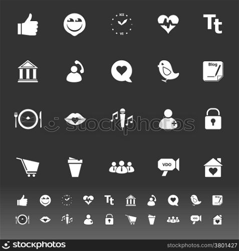Chat conversation icons on gray background, stock vector