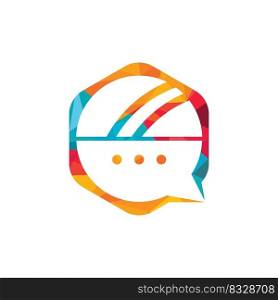 Chat cricket vector logo design. Cricket talk logo concept. 