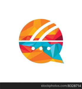 Chat cricket vector logo design. Cricket talk logo concept. 