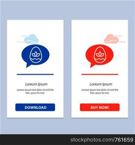 Chat, Egg, Easter, Nature Blue and Red Download and Buy Now web Widget Card Template