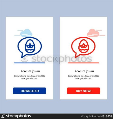 Chat, Egg, Easter, Nature Blue and Red Download and Buy Now web Widget Card Template