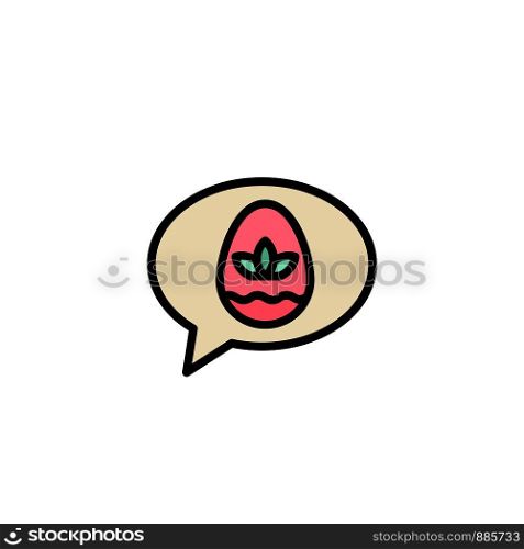 Chat, Egg, Easter, Nature Business Logo Template. Flat Color