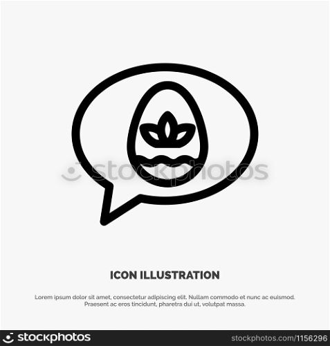 Chat, Egg, Easter, Nature Line Icon Vector