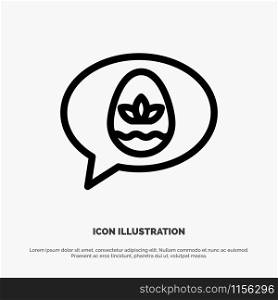 Chat, Egg, Easter, Nature Line Icon Vector