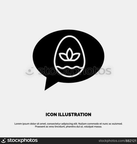 Chat, Egg, Easter, Nature solid Glyph Icon vector
