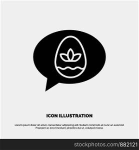 Chat, Egg, Easter, Nature solid Glyph Icon vector