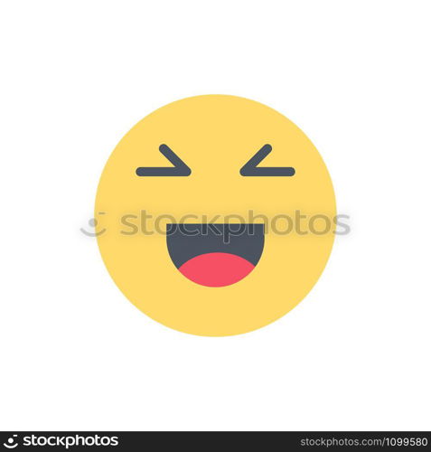 Chat, Emojis, Smile, Happy Flat Color Icon. Vector icon banner Template