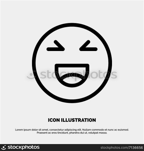 Chat, Emojis, Smile, Happy Line Icon Vector