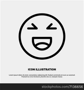 Chat, Emojis, Smile, Happy Line Icon Vector