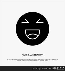 Chat, Emojis, Smile, Happy solid Glyph Icon vector