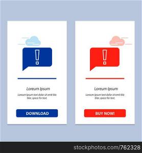 Chat, Error, Basic, Ui Blue and Red Download and Buy Now web Widget Card Template