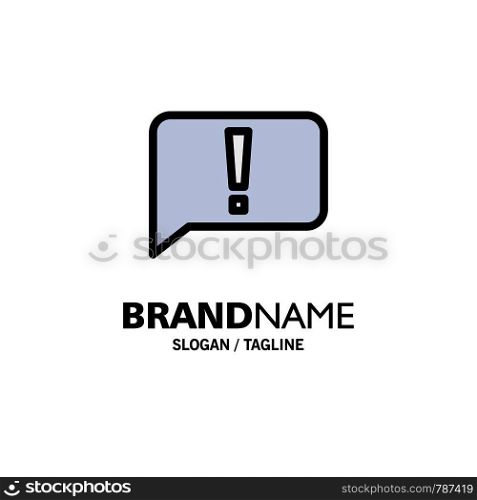 Chat, Error, Basic, Ui Business Logo Template. Flat Color