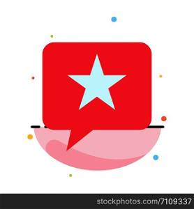 Chat, Favorite, Message, Star Abstract Flat Color Icon Template