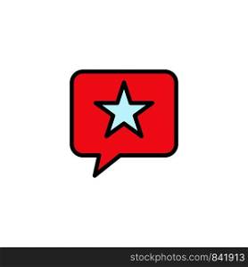 Chat, Favorite, Message, Star Business Logo Template. Flat Color