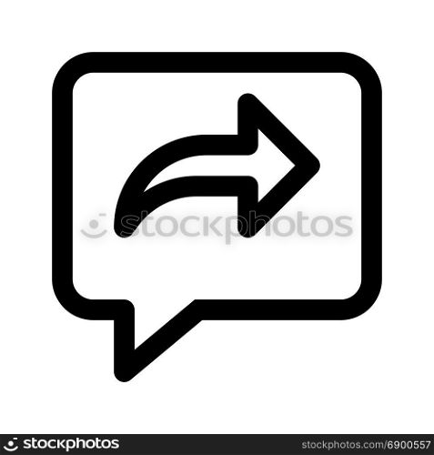 chat forward, icon on isolated background