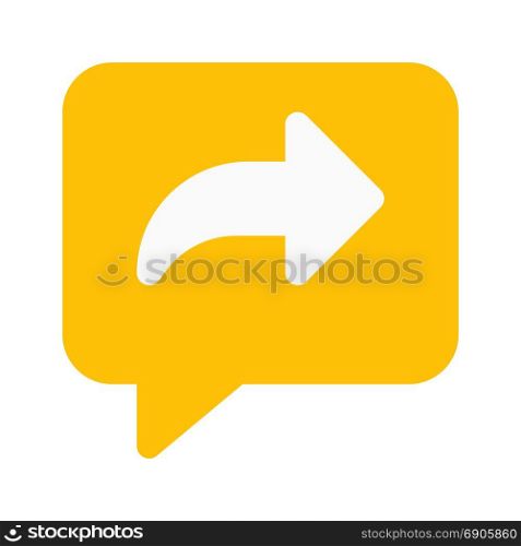 chat forward, icon on isolated background