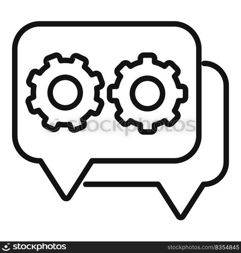 Chat gear icon outline vector. Business control. Remote server. Chat gear icon outline vector. Business control