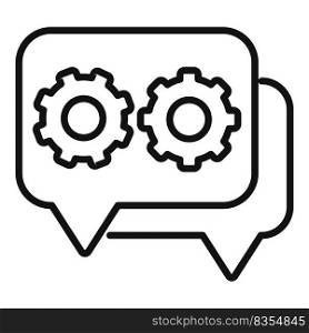 Chat gear icon outline vector. Business control. Remote server. Chat gear icon outline vector. Business control
