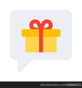 chat gift, icon on isolated background,