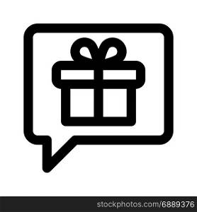 chat gift, icon on isolated background