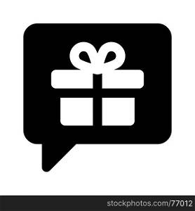 chat gift, icon on isolated background