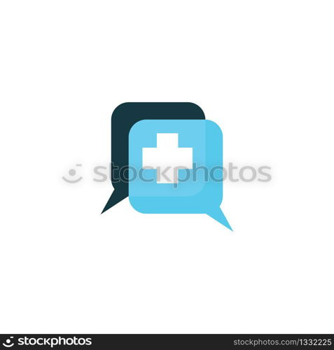 Chat health logo vector icon illustration