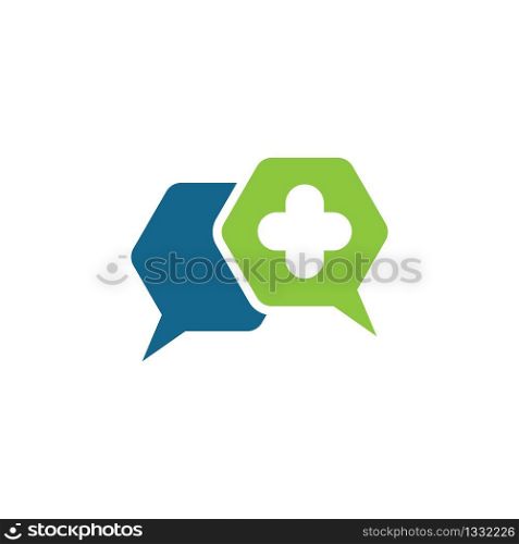 Chat health logo vector icon illustration