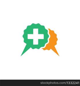 Chat health logo vector icon illustration