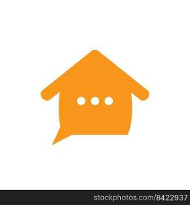 Chat home vector logo design. Speak home logo design template. 