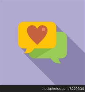 Chat icon flat vector. Web contact. Software app. Chat icon flat vector. Web contact