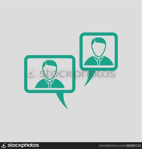 Chat icon. Gray background with green. Vector illustration.