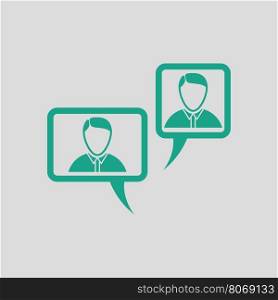 Chat icon. Gray background with green. Vector illustration.