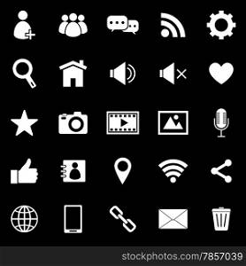 Chat icons on black background, stock vector