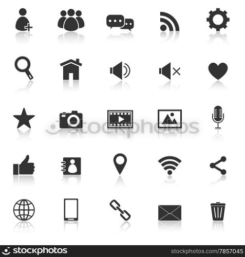 Chat icons with reflect on white background, stock vector