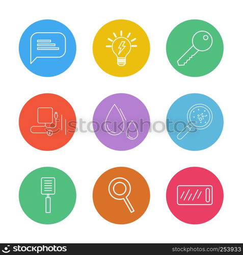 chat, idea , key , drops , blood , bacteria , pan , search , tag , icon, vector, design, flat, collection, style, creative, icons