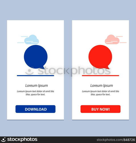 Chat, Instagram, Interface Blue and Red Download and Buy Now web Widget Card Template