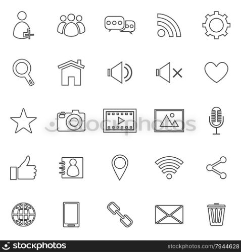 Chat line icons on white background, stock vector