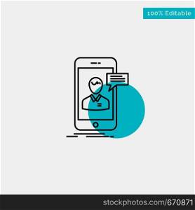 Chat, Live Chat, Meeting, Mobile, Online Conversation turquoise highlight circle point Vector icon