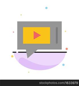 Chat, Live, Video, Service Abstract Flat Color Icon Template