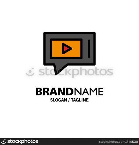 Chat, Live, Video, Service Business Logo Template. Flat Color