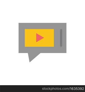 Chat, Live, Video, Service  Flat Color Icon. Vector icon banner Template