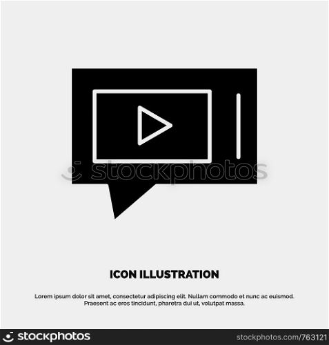 Chat, Live, Video, Service solid Glyph Icon vector