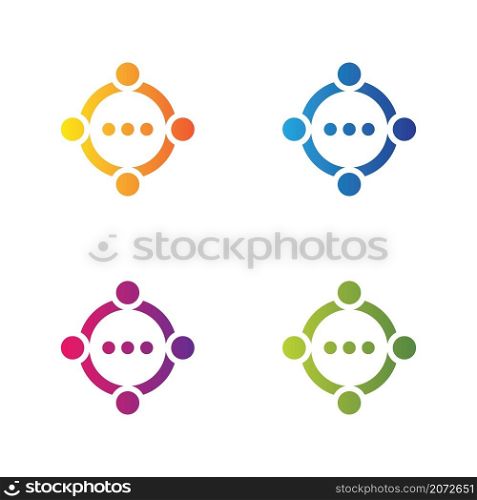 Chat logo template vector icon set
