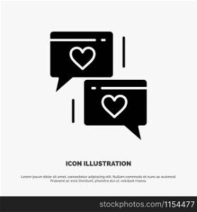 Chat, Love, Heart, Wedding solid Glyph Icon vector