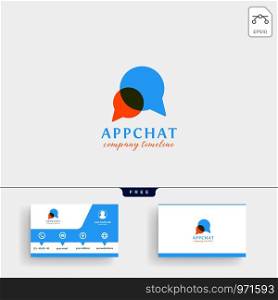 chat message bubble logo template vector illustration and business card design. chat message bubble logo template and business card