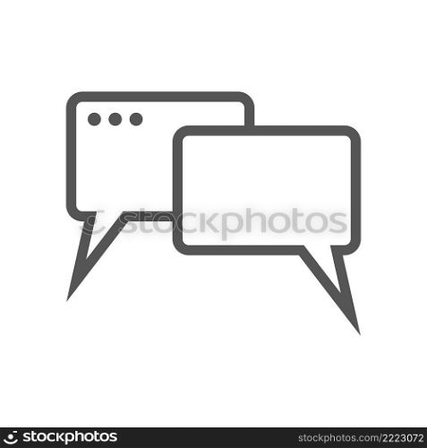 Chat message, dialogue icon. Comment, conversation symbol. Flat vector illustration isolated on white background.. Chat message, dialogue icon. Flat vector illustration isolated on white